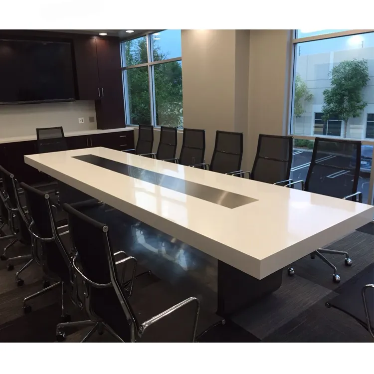 Hot Sale China Made Corian Quartz Marble Stone Meeting Table Used Conference Room Table