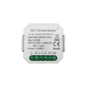 Оригинальная упаковка Wi-Fi светодиодный диммерный модуль 1-канальный двойной QS-Wifi-D02-TRIAC управления 220-240 В Размер 51x47x22 мм - Product Image 1