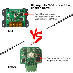 DC 5V-24V 30A PWM диммер с ручкой для регулировки яркости, металлический корпус светодиодный свет с диммером (один цвет) - Product Image 5