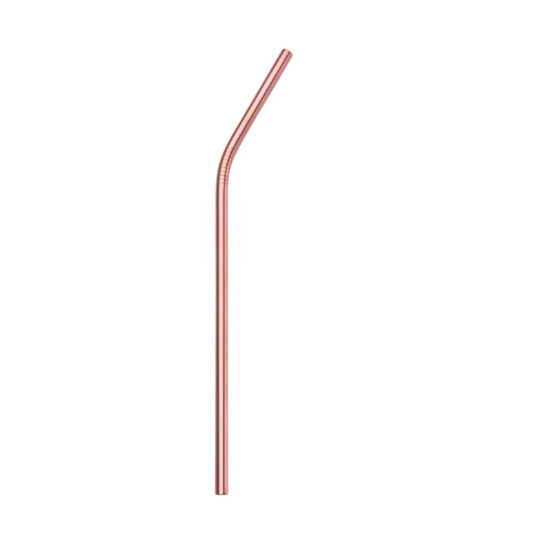 Paille courbée en or rose