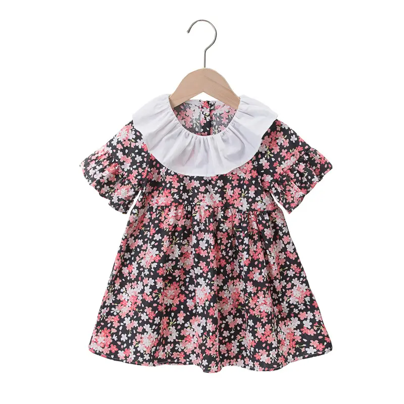 Baby frock design pictures floral girls party dresses elastico a vita alta con spalle scoperte baby kids dresses for girls