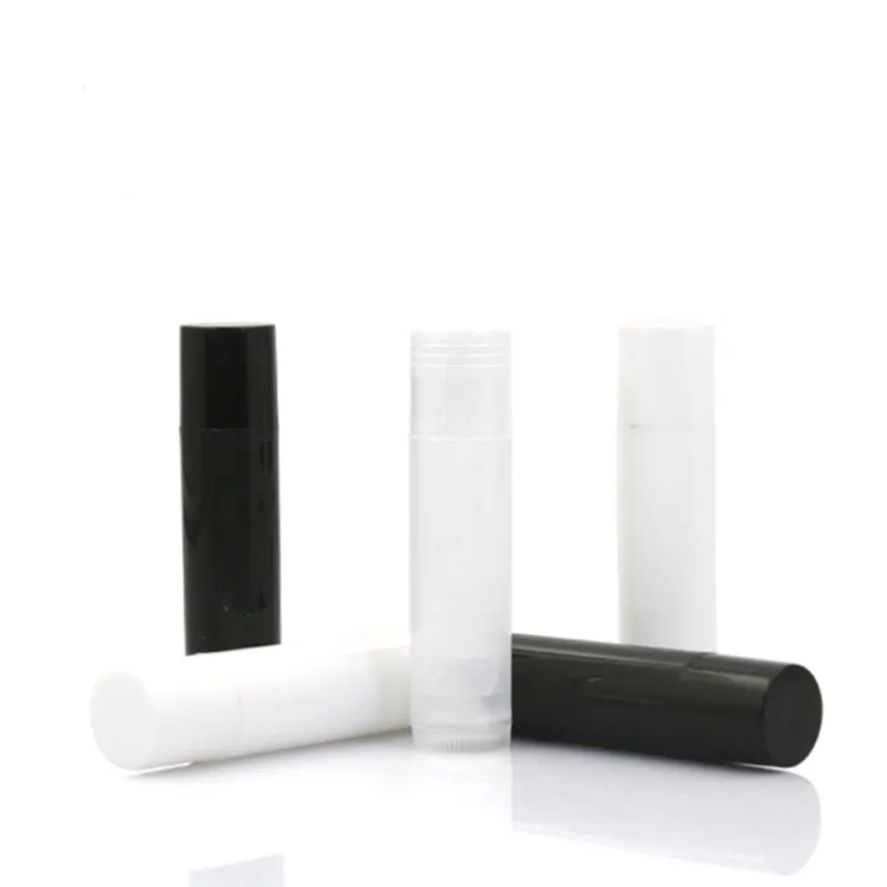 Hot sale black white recycled plastic 5g empty mini cosmetics lipstick tube / lip balm container / tubes