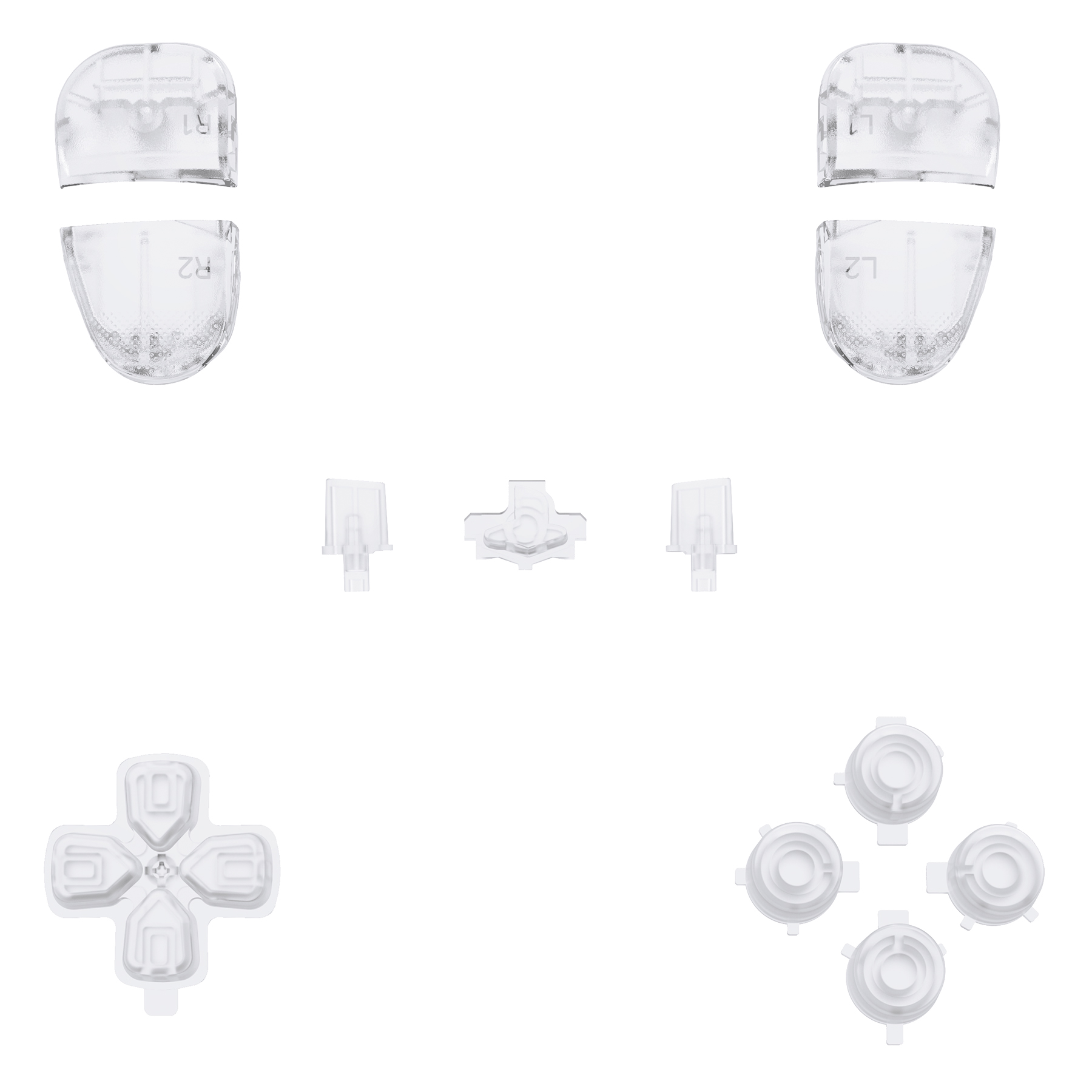 Kits de botones completos transparentes para el controlador PS5 Edge JXTEGM002WS