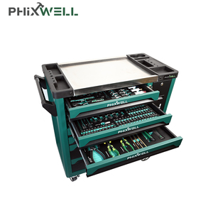 FHIXWELL 7抽屉车间车库工具箱滚轮柜钢金属手推车工具车箱柜带工具 - Product Image 4