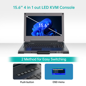 MT-VIKI 4K 15.6 "液晶KVM交换机控制台1端口HDMI/VGA/DVI/DP便携式 - Product Image 3