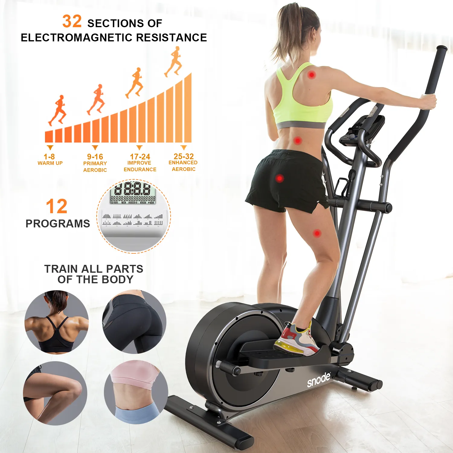 snode e25 gym fitness equipment elliptical machine whole body exercise elliptical cross trainer