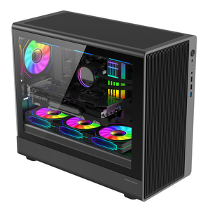 Hurricane Beast Black Side Estructura dividida transparente con placa base pequeña, computadora para juegos, estuche vacío de escritorio - Product Image 2