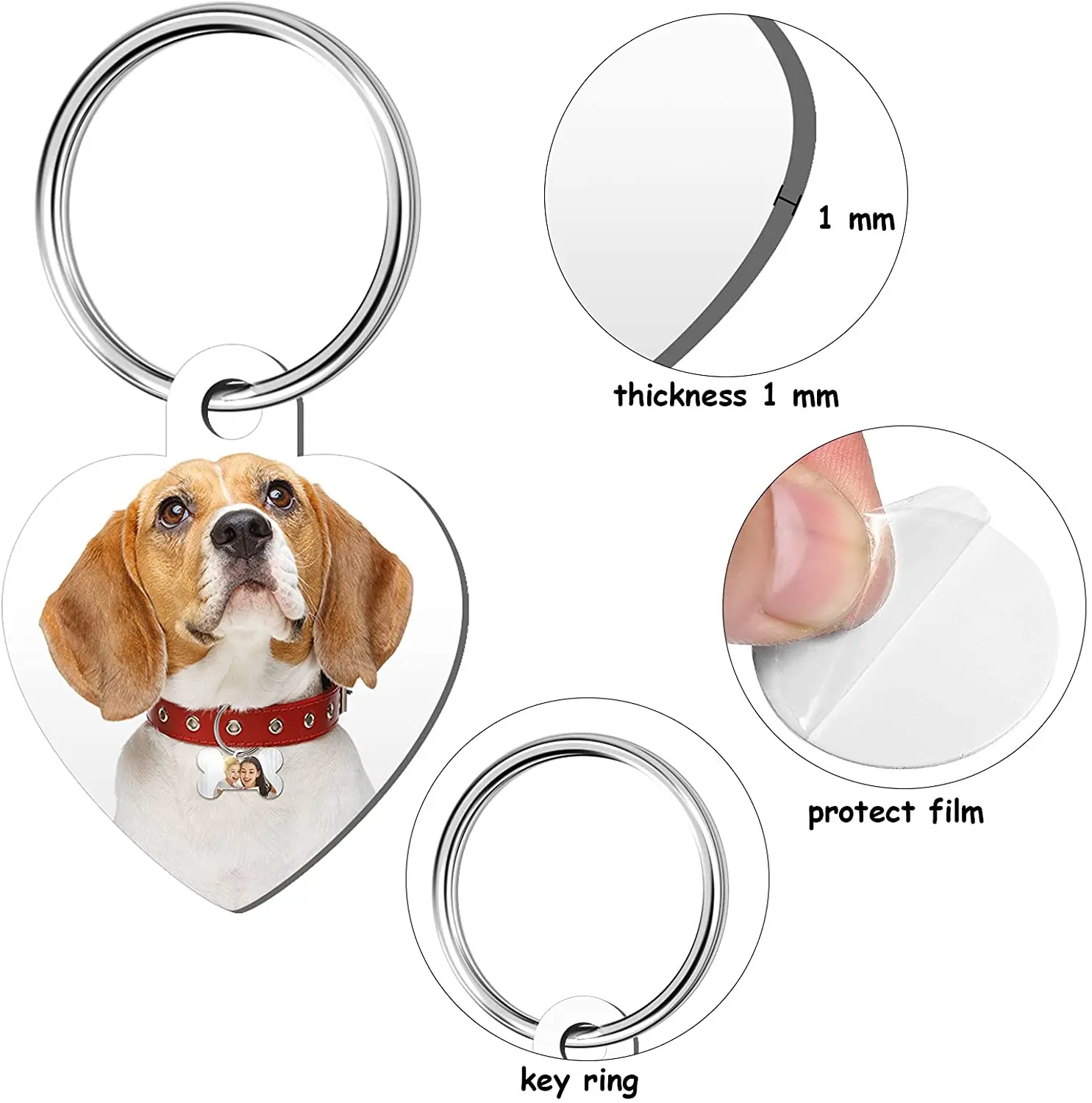 Medagliette per cani in bianco personalizzate etichette in metallo spesso di colore assortito Tag per timbratura in bianco e pendenti portachiavi per targhette per animali domestici artigianali fai-da-te