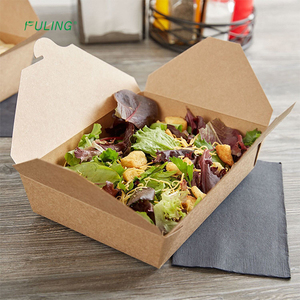 Fuling 1 #2 #3 #5 #8 # çıkar biyobozunur kare özel tek kullanımlık Kraft gıda kağıt yemek kabı - Product Image 4