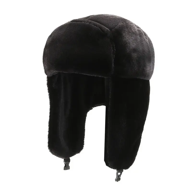 Chapéu de proteção de orelha de inverno para clima frio, boné de inverno com logotipo personalizado, chapéu de piloto bomber, caçador de armadilha, aba de orelha