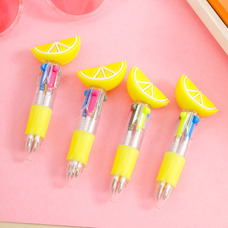 Bullet type 0.7 - orange petit stylo à bille quatre couleurs