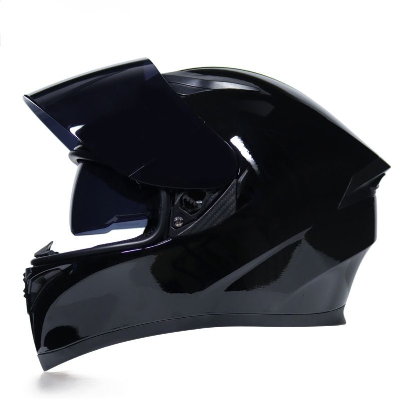 Noir brillant avec verres marron