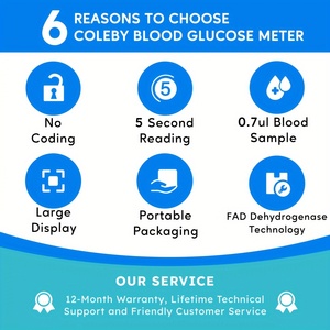 Dispositif médical sur appel <span class=keywords><strong>Plus</strong></span> Glucomètre Kit de surveillance de la glycémie avec bandelettes de <span class=keywords><strong>test</strong></span> - Product Image 6