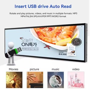 Reklam dijital tabela için 39.5 ''tam renkli akıllı Android 11 LED çubuk ekran 1920x536 Ultra geniş şerit ekran - Product Image 2