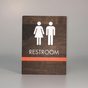 Leichte doppelseitige Edelstahl Toilette Dekor 3d Pfeil Toilette Zeichen wieder verwendbare Toilette Etikett - Product Image 2