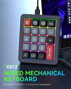 K812 Aluminum Gaming Mechanical <strong>Keyboard</strong> 19 Key RGB Hot Swap Custom <strong>Numeric</strong> <strong>Keypad</strong> | Full Keyless Design, Mini Wired Mini <strong>Keypad</strong> - Product Image 6