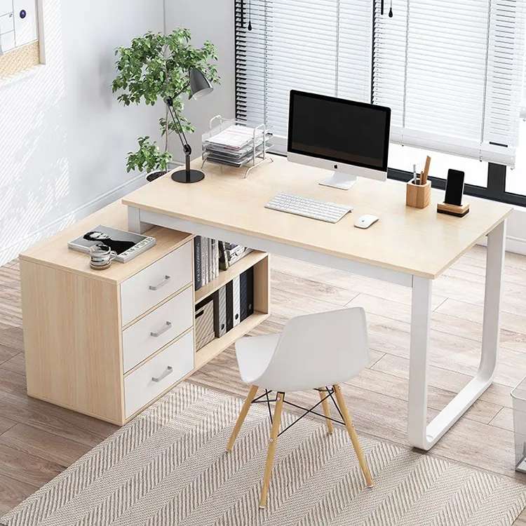 Simple maison moderne coin ordinateur de bureau bureau étudiant bureau d'apprentissage avec tiroir
