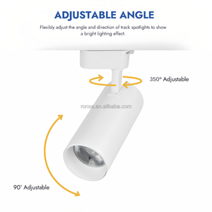 Ronse 20W <span class=keywords><strong>COB</strong></span> Spotlight đèn trần cao 220V 2 dây đường sắt hệ thống chiếu sáng thương mại theo dõi đèn trong 3000K 4000K 6000K màu sắc - Product Image 4