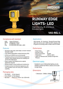 ไฟ LED ขอบรันเวย์ ICAO/FAA/IEC, 6.6A, ความเข้มสูงขอบรันเวย์แบบยกระดับสองทิศทางความเข้มสูง