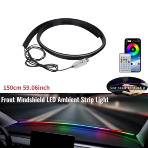 แถบไฟสร้างบรรยากาศ LED กระจกหน้าอเนกประสงค์ขนาด150ซม. สำหรับรถยนต์ไฟ RGB แอปควบคุมระยะไกลไฟหลากสีสำหรับเทสลา - Product Image 3