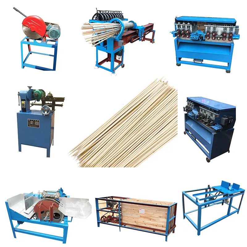 Alta eficiência bambu madeira palito que faz a máquina espeto que faz a máquina madeira vara máquina para a produção de palitos