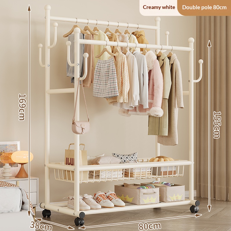 Cachemire-blanc-80cm-double barre-panier en maille haute capacité avec sw