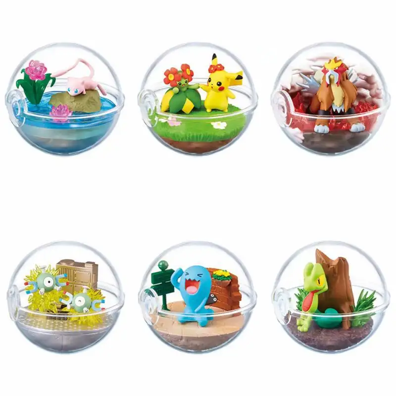 BJ Hot Selling 6 PCS/Set Pokemones Figure Pokemones Balls Mini Cartoon Figures 10 Styles Collection Anime Action Toy