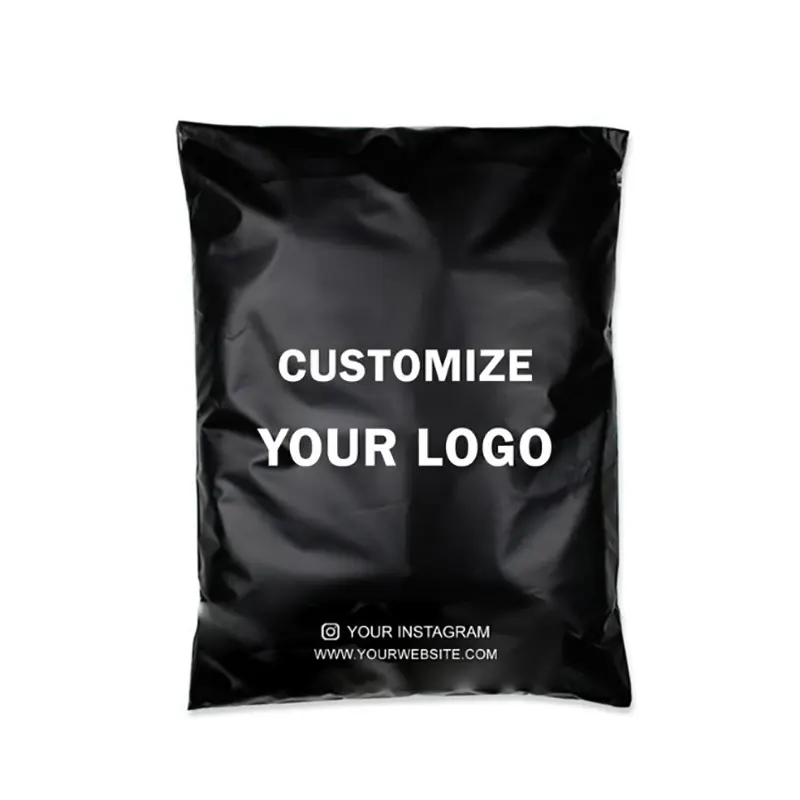 Bolsas de correo negras personalizadas, embalaje de ropa interior, bolsa de mensajería personalizada de plástico, marca amazon