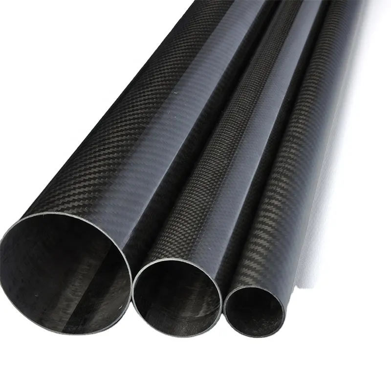 Su misura 3k tubo in fibra di carbonio 25mm tubo in fibra di carbonio colore, lunghezza 1m 1.5m 2m tubo in fibra di carbonio a bassa densità e peso leggero