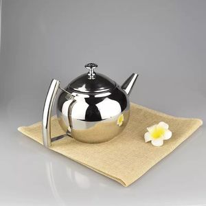 玲珑不锈钢搪瓷茶壶银/金厨具耐热花茶壶带滤茶器咖啡水 - Product Image 6