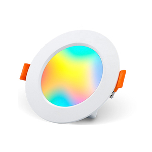 Ultra ince Led tavan ışıkları <span class=keywords><strong>4</strong></span> inç 6w 600lm App kontrol Rgb çok renkli ve sıcak beyaz akıllı gömme aydınlatma