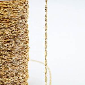 Hakiki altın Au585 gerçek altın katı saf <span class=keywords><strong>14</strong></span> <span class=keywords><strong>Karat</strong></span> altın 1.2mm singapur dalga zinciri takı yapımı için