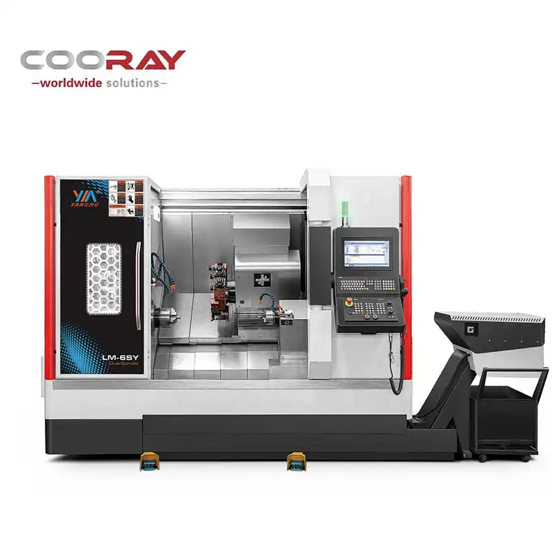 Torno de enseñanza de maquinaria CNC pequeña compacta COORAY, precio de torno automático Wasino/CNC utilizado en costura Industrial