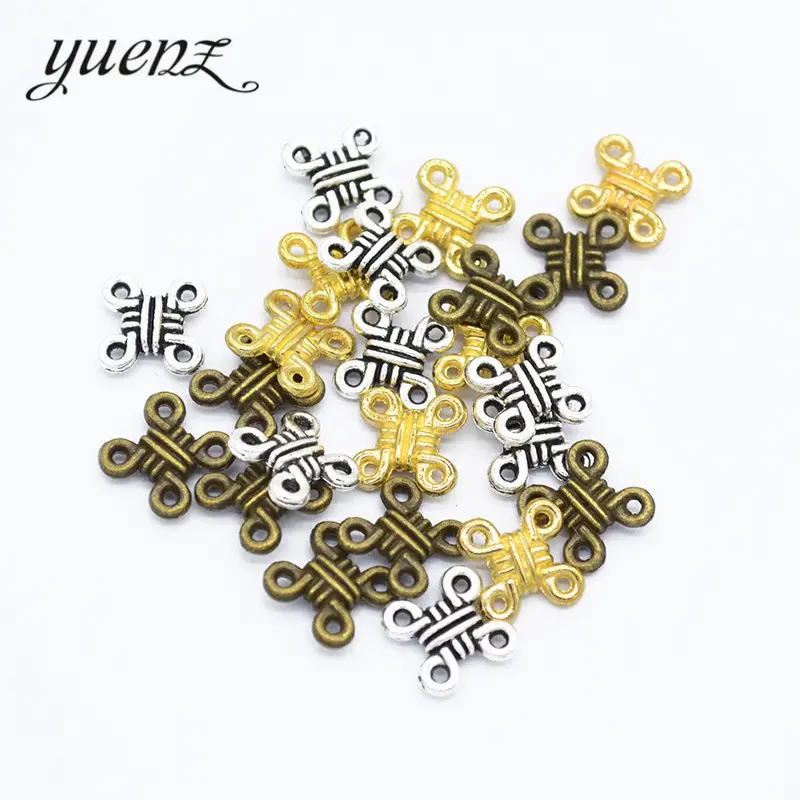 YuenZ 100 teile/beutel Mode Kleine chinesische Knoten Charms Antike Metall Anhänger Connect Halskette Armband Schmuck Funds tücke 12*12mm G113