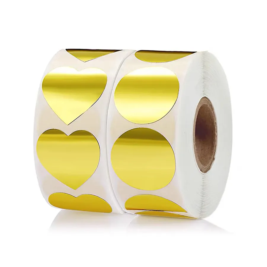 Esportazione moda personalizzata glitter oro stampato prodotto imballaggio logo 3d fustellato vinile cuore resina lettera adesivi all'ingrosso