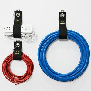 Correas de sujeción de gancho y bucle de ojal negro autoadhesivas elásticas de alta calidad reutilizables para uso multiusos - Product Image 3