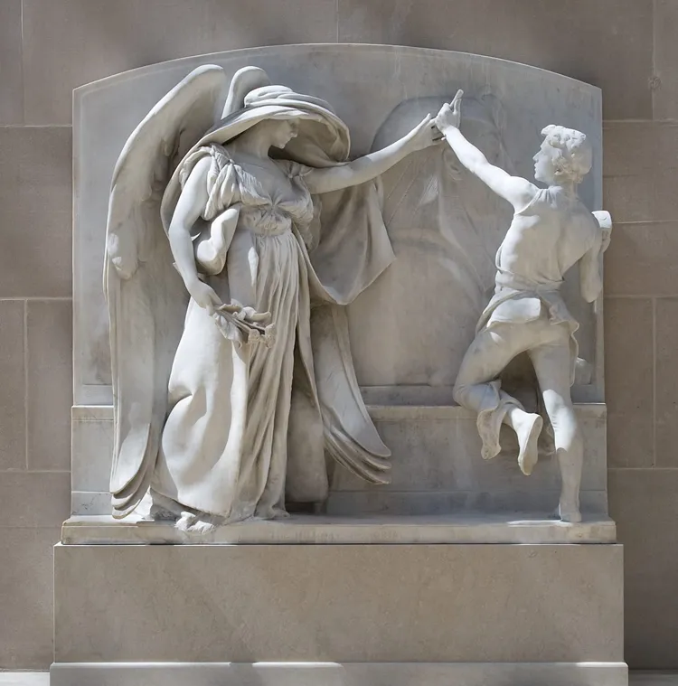 Ancien Haut-Relief Sculpture En Pierre De Marbre Sculpture en Relief