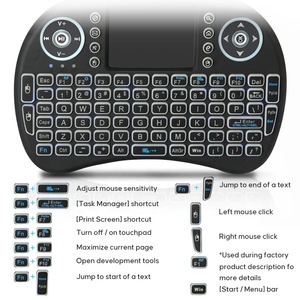 2024 Venta caliente I8 2,4 GHz Mini teclado inalámbrico con ratón táctil 3 colores retroiluminado batería de iones de litio recargable - Product Image 4