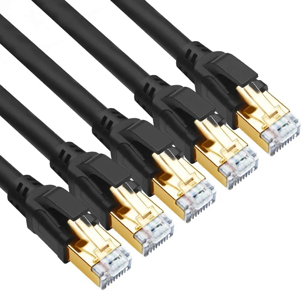 Cavo di alimentazione di rete Lan di comunicazione nera di alta qualità 40gb 2000mhz Tester Ethernet Cat8 patch cord cavo Lan