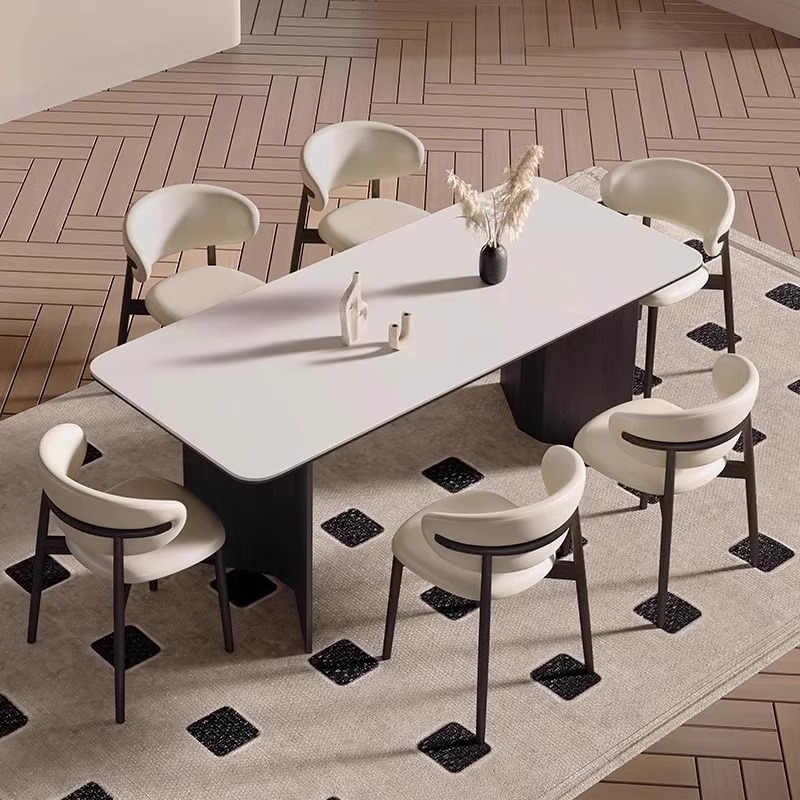 One table with six chairs