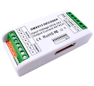 DC9-24V 4Ax4CH Mini 4 canali RGBW DMX 512 Decoder Controller per RGB RGBW LED Strip - Product Image 1
