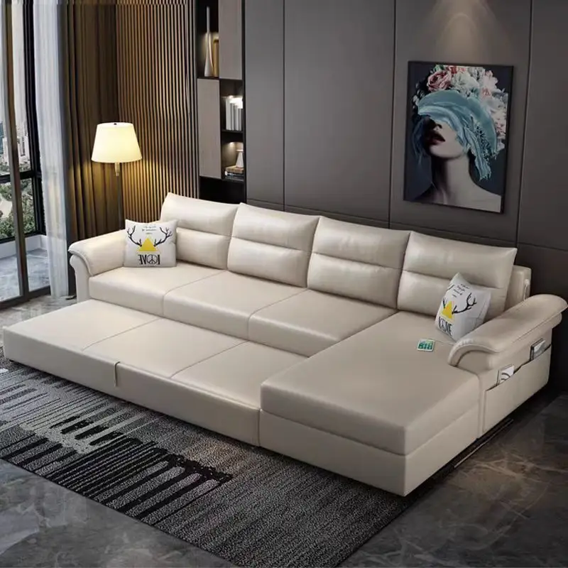 Nouveau canapé en cuir pour économiser de l'espace de stockage maison de luxe moderne 2/3 places chaudes ensemble de canapés d'angle en forme de L canapés de salon de meubles