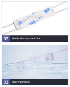 7218 CE 3SMD IP67 12V 1.5W สีขาวอบอุ่นความสว่างสูงโมดูล LED 2835ที่มีการฉีดเลนส์ - Product Image 5