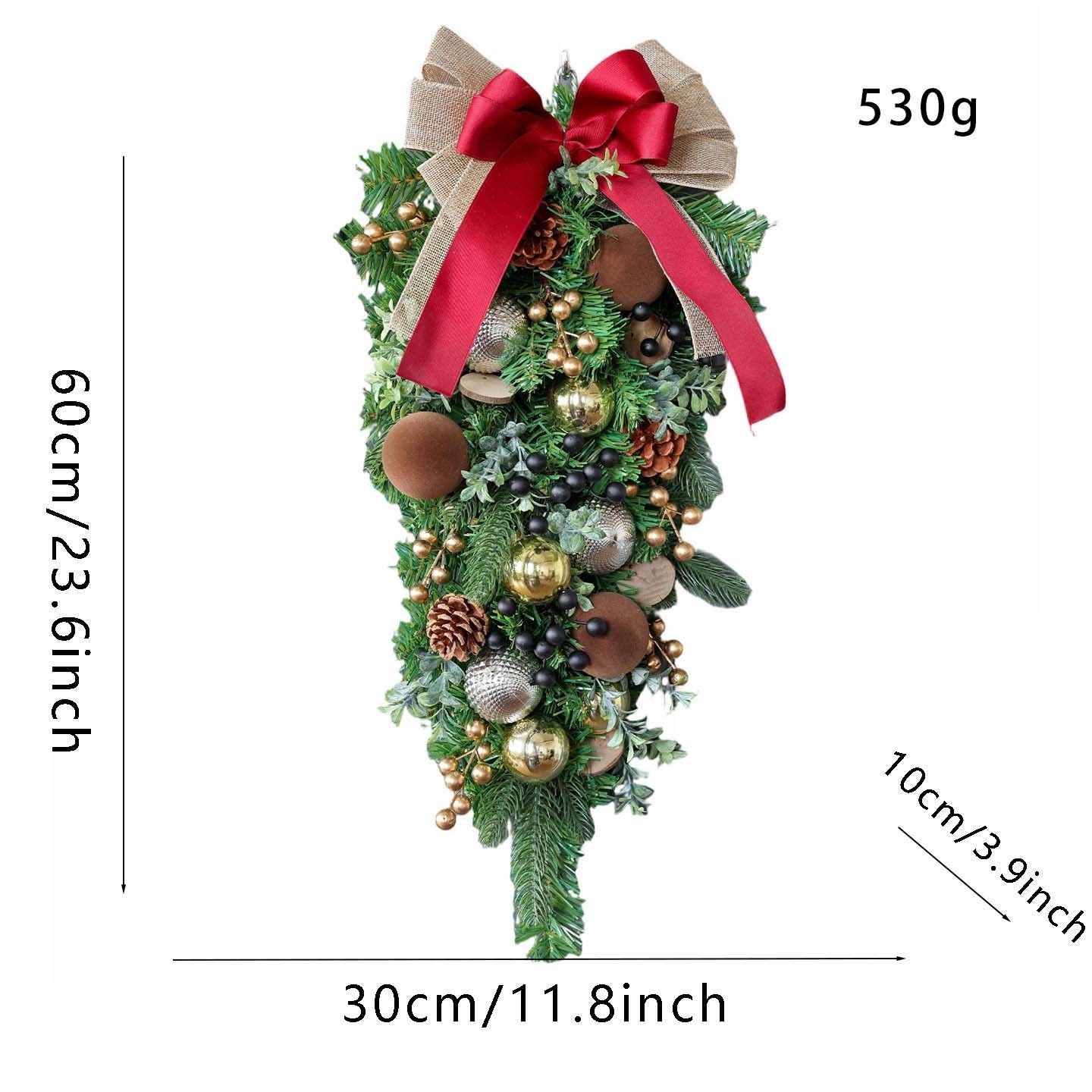 Linen Ribbon Gold Fruit Christmas Tree