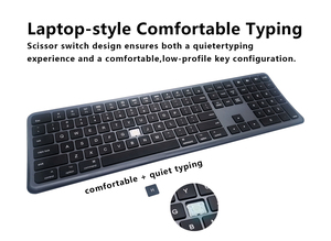 Dual Mode Full Size Ergonomic Wireless <strong>Keyboard</strong> Curved Design Recheageable bluetooth <strong>Keyboard</strong> with <strong>Numeric</strong> Keypad - Product Image 5