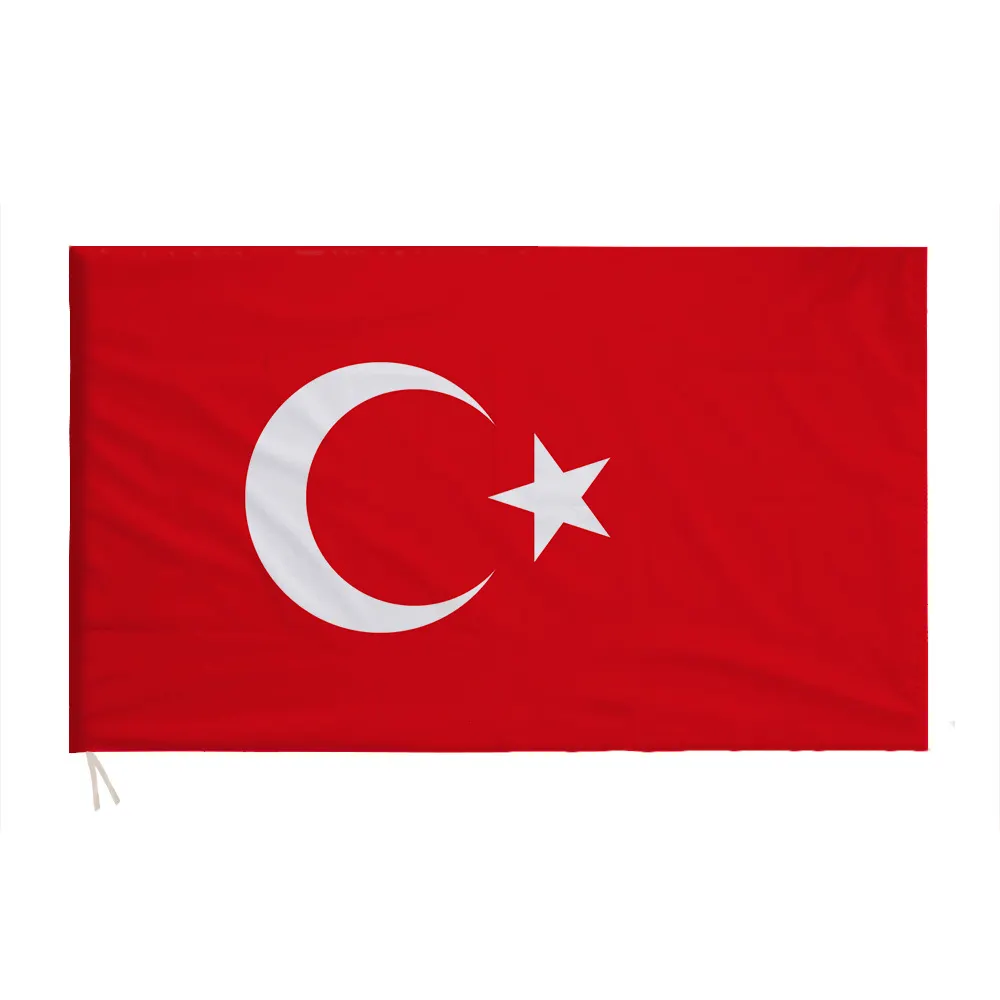 Dünyanın sıcak satış polyester bayrakları 3x5ft özelleştirilebilir boyutu türk türkiye TR bayrak açık için