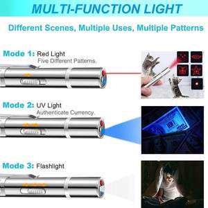 Лазерная указка Qbellpet с 5 регулируемыми узорами, USB-лазер для подзарядки, Дальний диапазон, 3 режима, Интерактивная Лазерная Игрушка для кошек и собак - Product Image 2