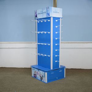 Servizio professionale su misura cartoncino cartoncino Display rotante 4 lati piano espositore con gancio