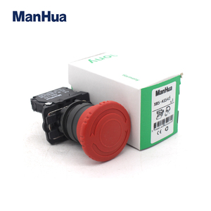 Manhua XB5-AS542 Druckknopf Roter runder Pilzkopf Wasserdichter Not-Aus-Druckknopf schalter 1NC Schutzsc halter - Product Image 5