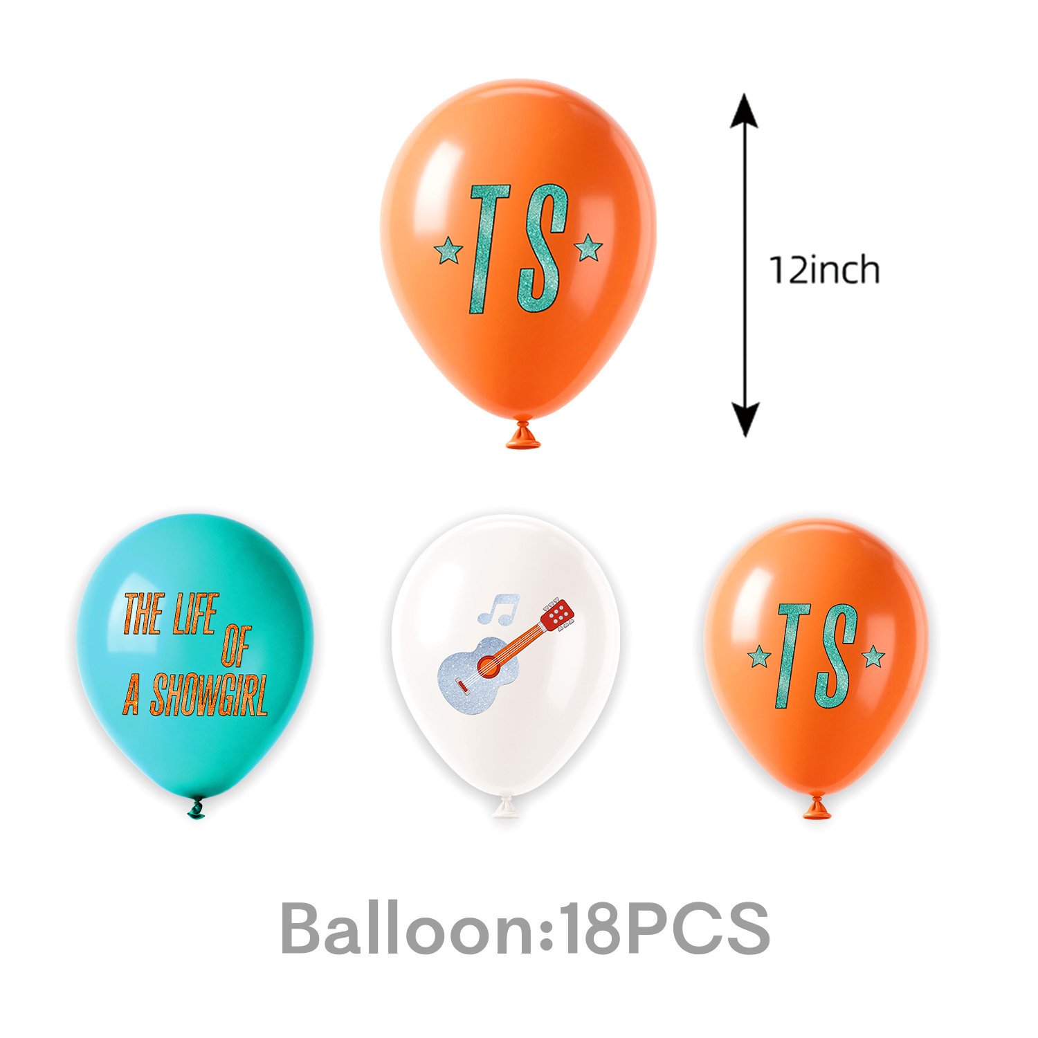 Green Orange-18pcs printed latex balloon